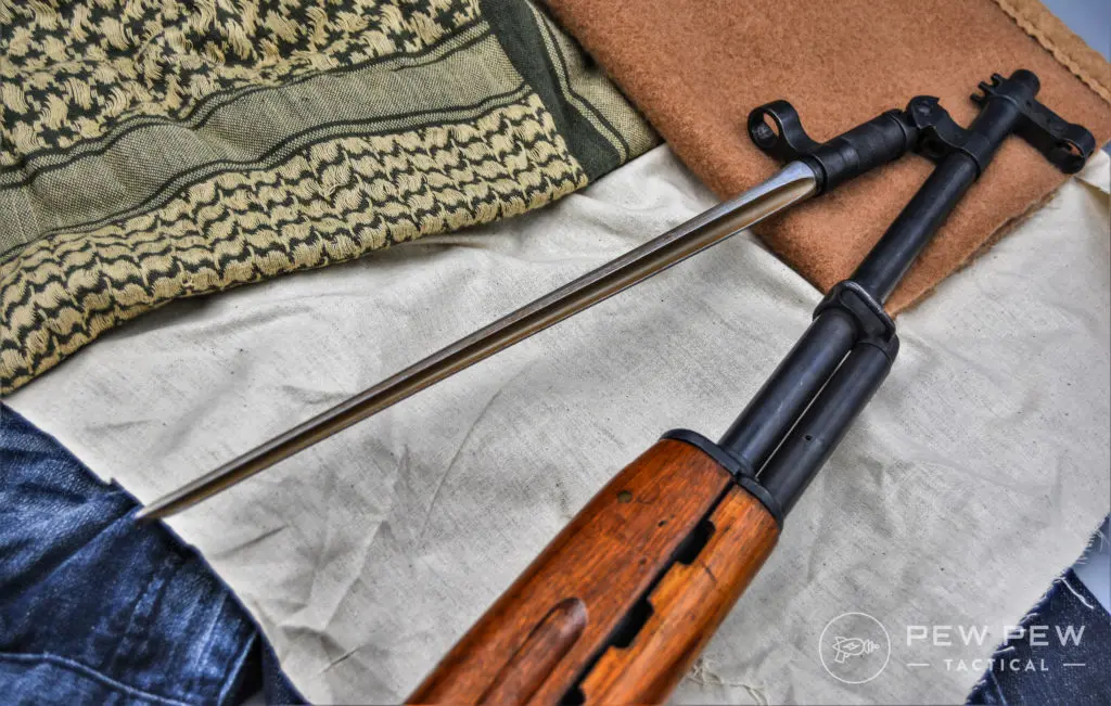 This is the front bayonet of most Norinco SKSs. Some versions have bladed bayonets SKS