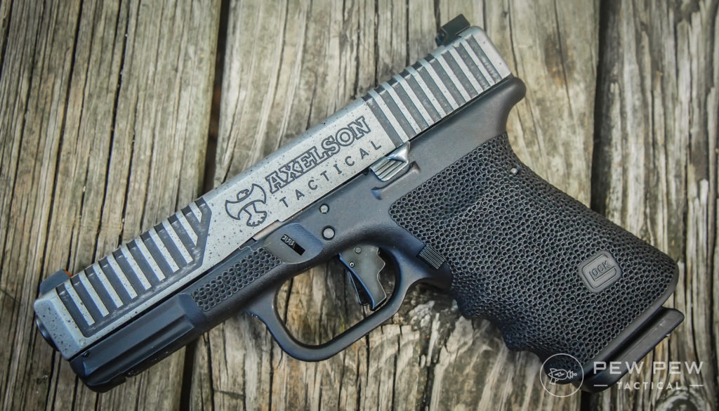 The Glock 19 is the compact version of the Glock 17. (Pictured: Custom Axelson Tactical Axe 19)