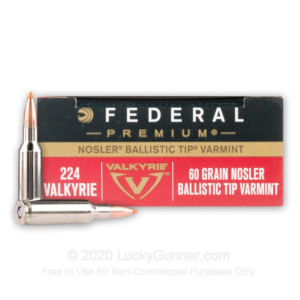 Product Image for Federal Premium 60 Grain Nosler Ballistic Tip 224 Valkyrie