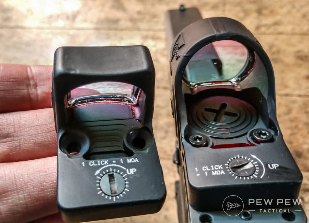 Trijicon SRO Vs RMR side by side