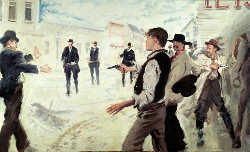 Shootout at the OK Corral oil painting