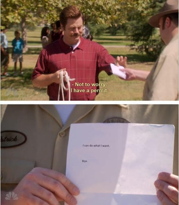 ron swanson permit