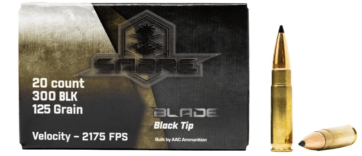 AAC .300 BLK 125 GR Sabre Blade Black Tip