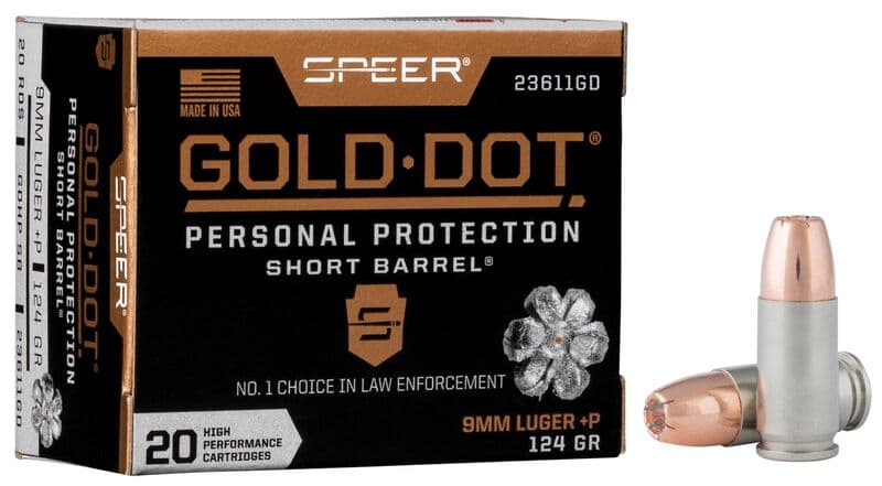 Speer Gold Dot Short Barrel 9mm +P 124gr BJHP
