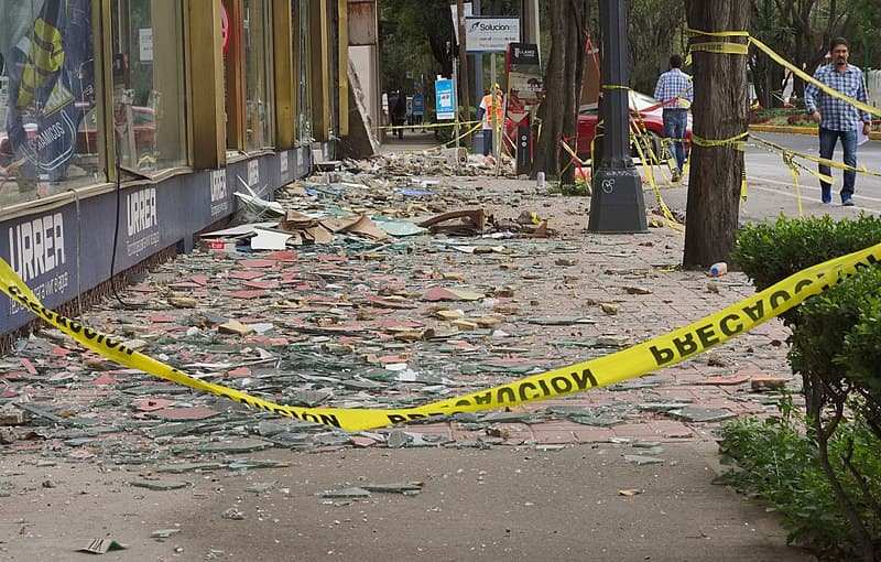 Damage in Mexico City after a 2017 earthquake