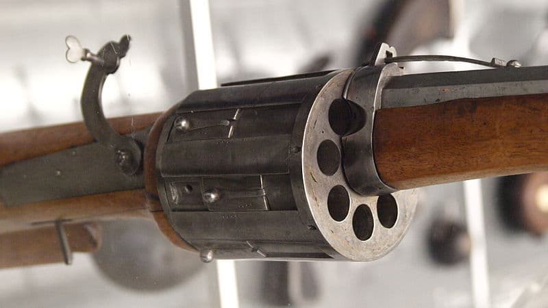 Chamber of an early German matchlock revolver