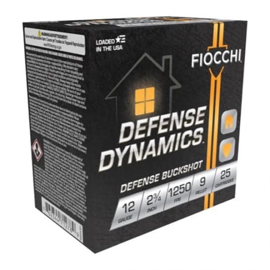 Fiocchi Defense Dynamics 12 GA 00 9-pellet buckshot, 250rds - $119.90