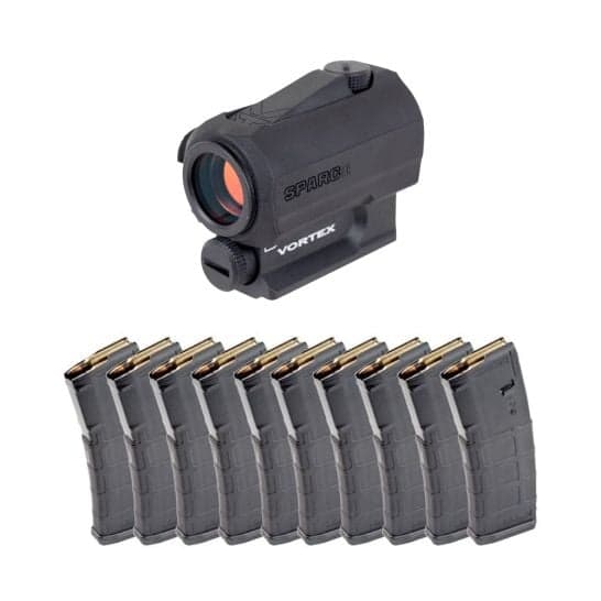 Vortex Sparc AR 2 MOA Red Dot & 10 Magpul 30rd PMAGs