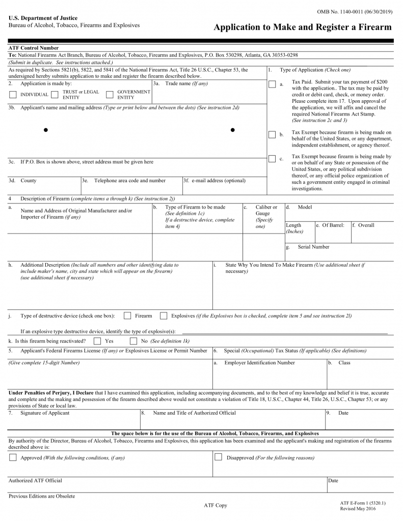 ATF Form 1