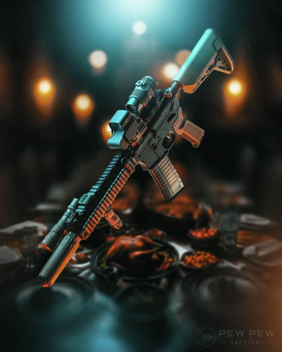 eotech magpul daniel defense mk18 larue tactical magnifer huxwrx suppressor surefire tmag k2 ris ii rail handguard larue lower ar-15