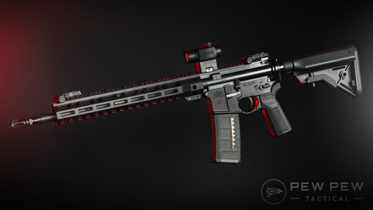 PSA Palmetto State Armory PA-15 ar-15 16" Nitride M4 Carbine 5.56 NATO Classic AR-15 13.5" M-Lok Railed Rifle Vortex SPARC II b5 systems Bravo Stock p-grip 23 MBUS budget affordable