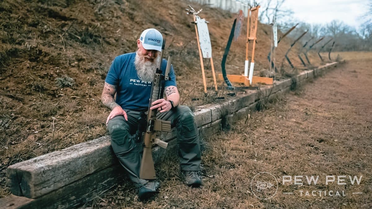 PSA Sabre AR-10 seated