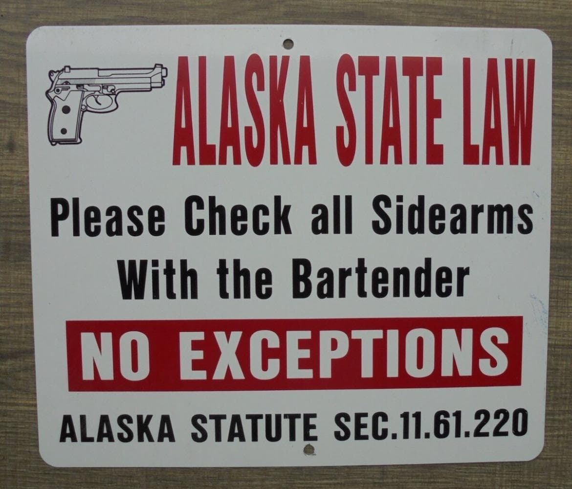 Alaska No Guns Sign