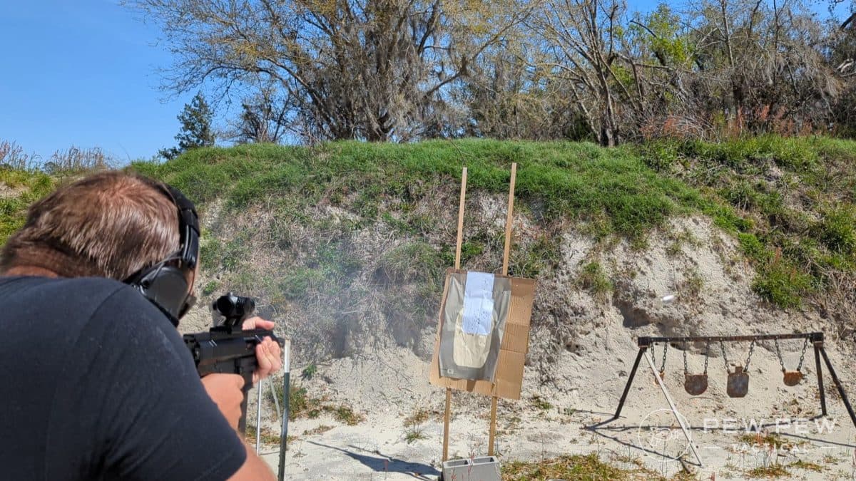 Travis shooting the BCA BC-9