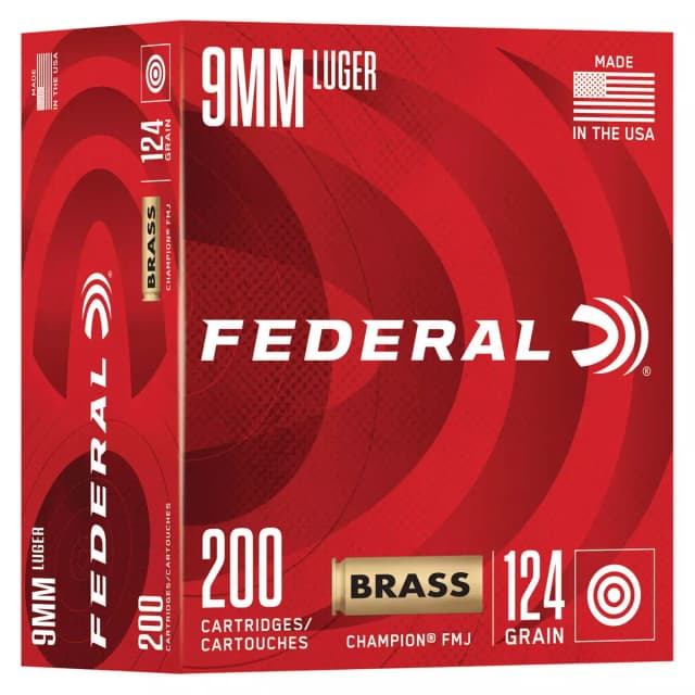 Federal Champion 9mm 124 GR FMJ, 200rds - $47.99