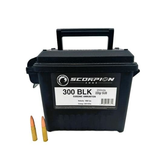 Scorpion Ammo .300 BLK 220 GR Subsonic FMJ Ammo, 200rd Ammo Can - $159.99