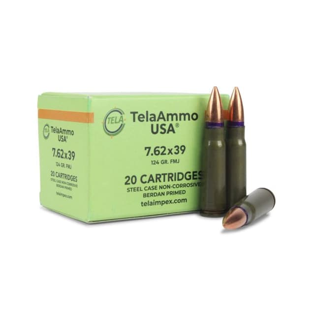 TelaAmmo 7.62x39mm 124 GR FMJ Ammo, 20rds - $11.10 w/code "PEWPEW5P"