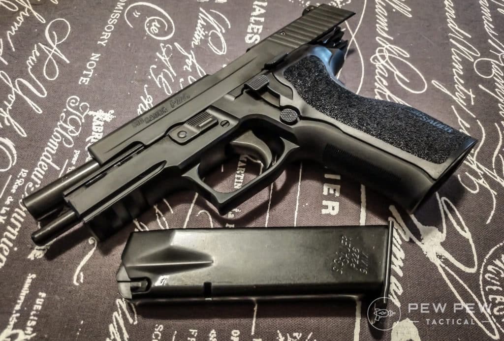 If you’re looking for a hammer-fired pistol and/or a double-action/single-action, check out the SIG P226 Legion. It’s an awesomely precise gun.