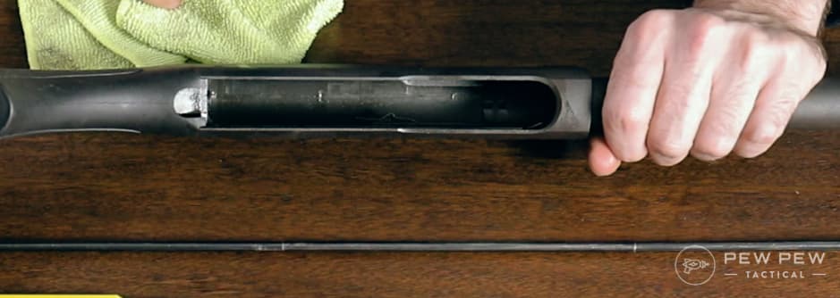 Clean the inside of the receiver