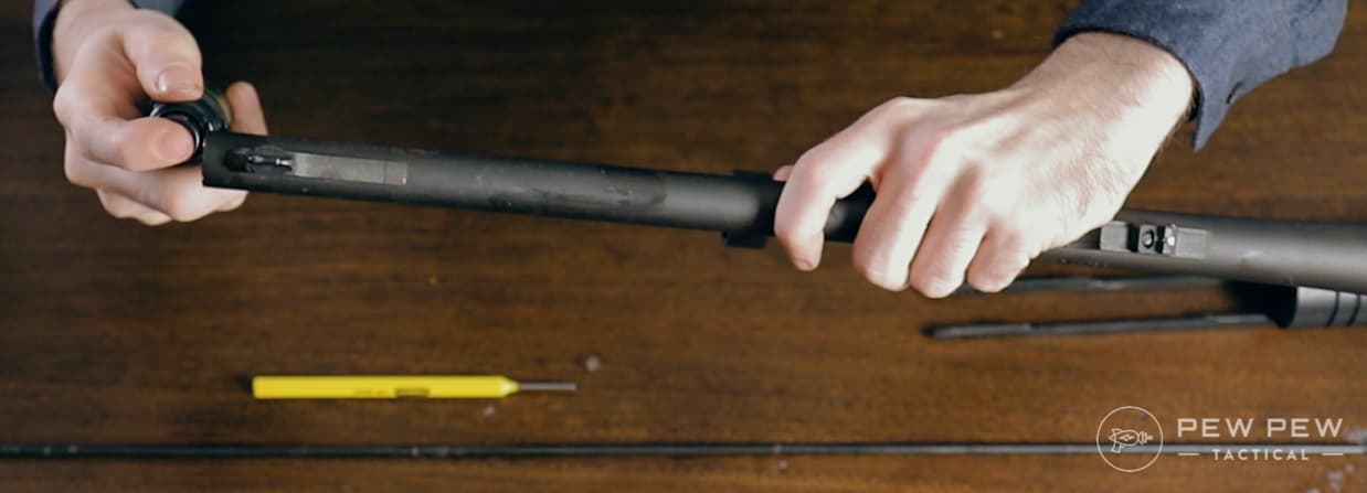 Spray cleaner down both ends of the barrel