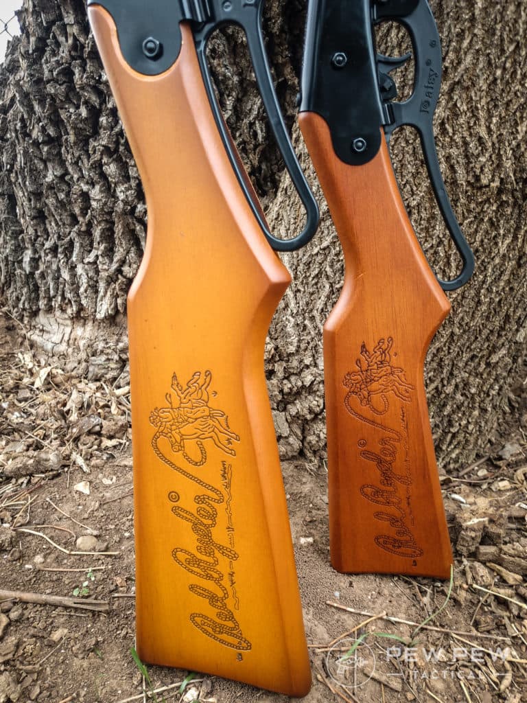 The adult stock is two inches longer than the youth stock, making it way easier for us to shoot (although the youth one is still fun, too) (2)