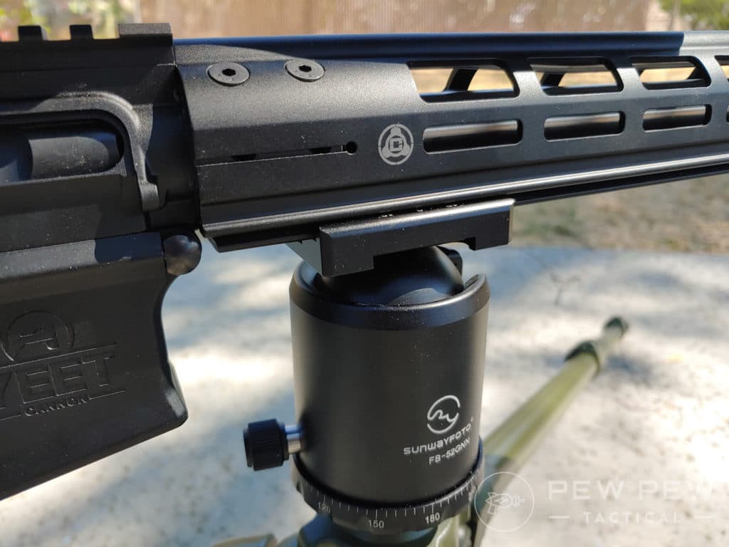 Fast Track Arca Rail Handguard on Tripod