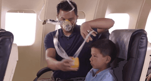 Oxygen Mask on Plane