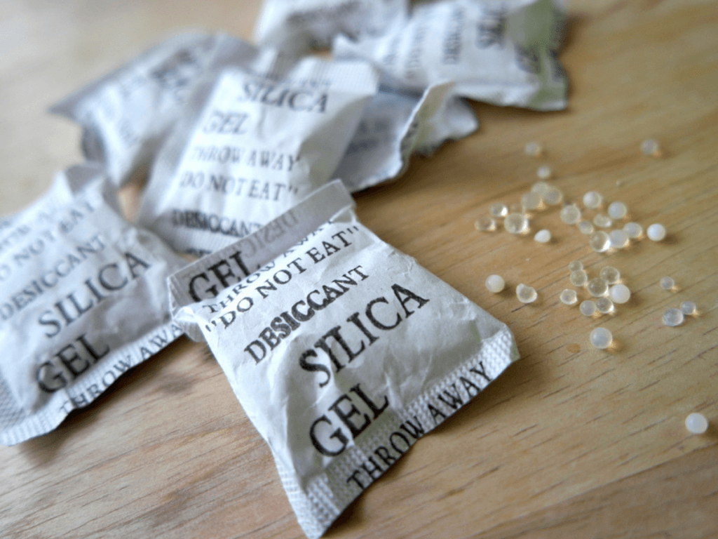 Silica desiccant packets