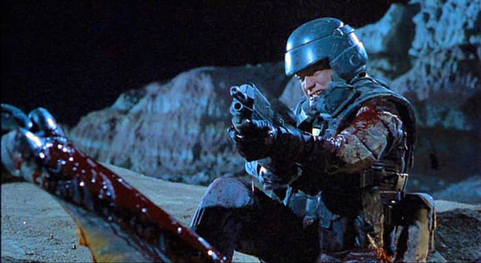 The aftermath of Rico using the shotgun to take apart the bug