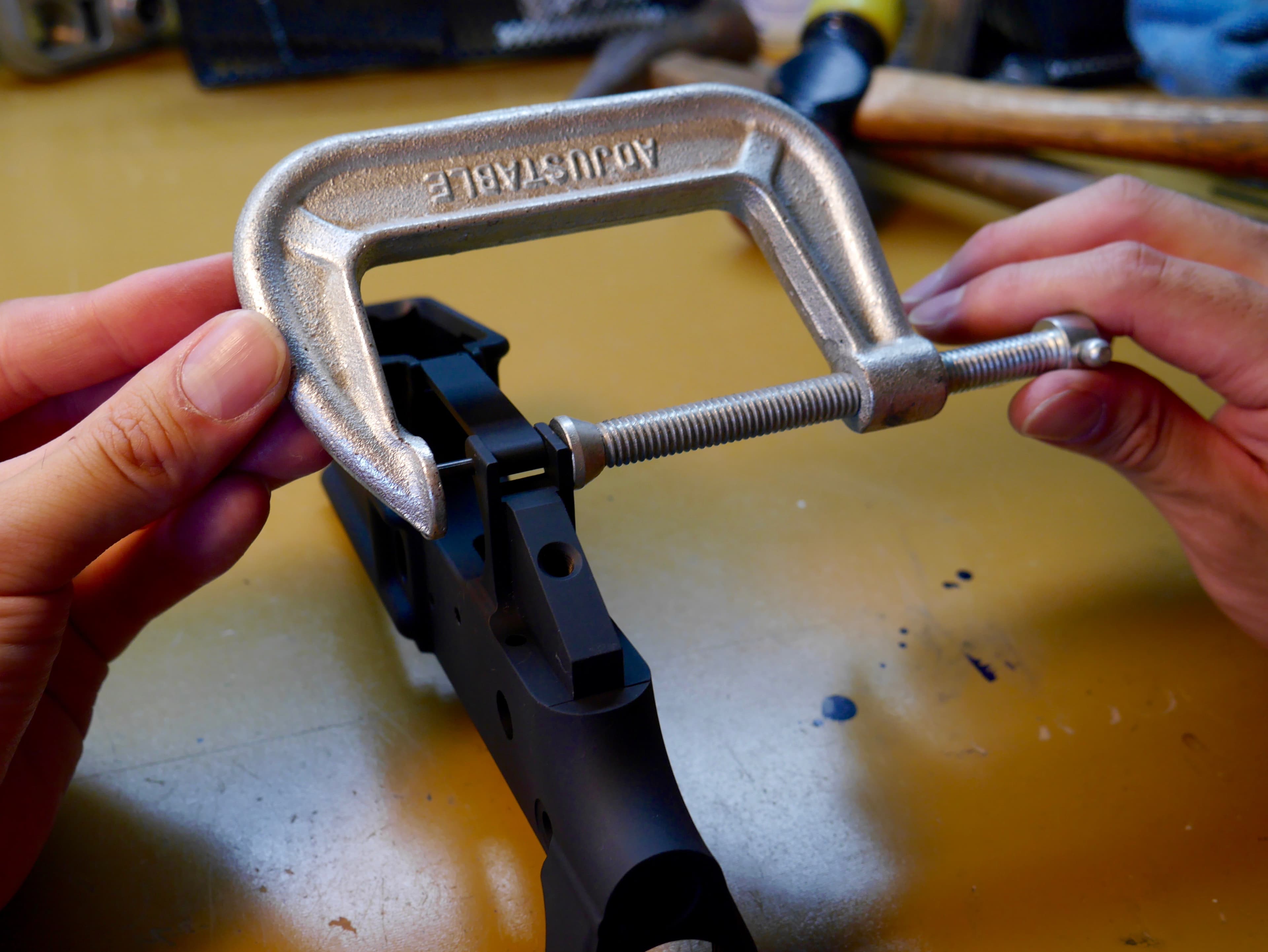 Finish with C Clamp
