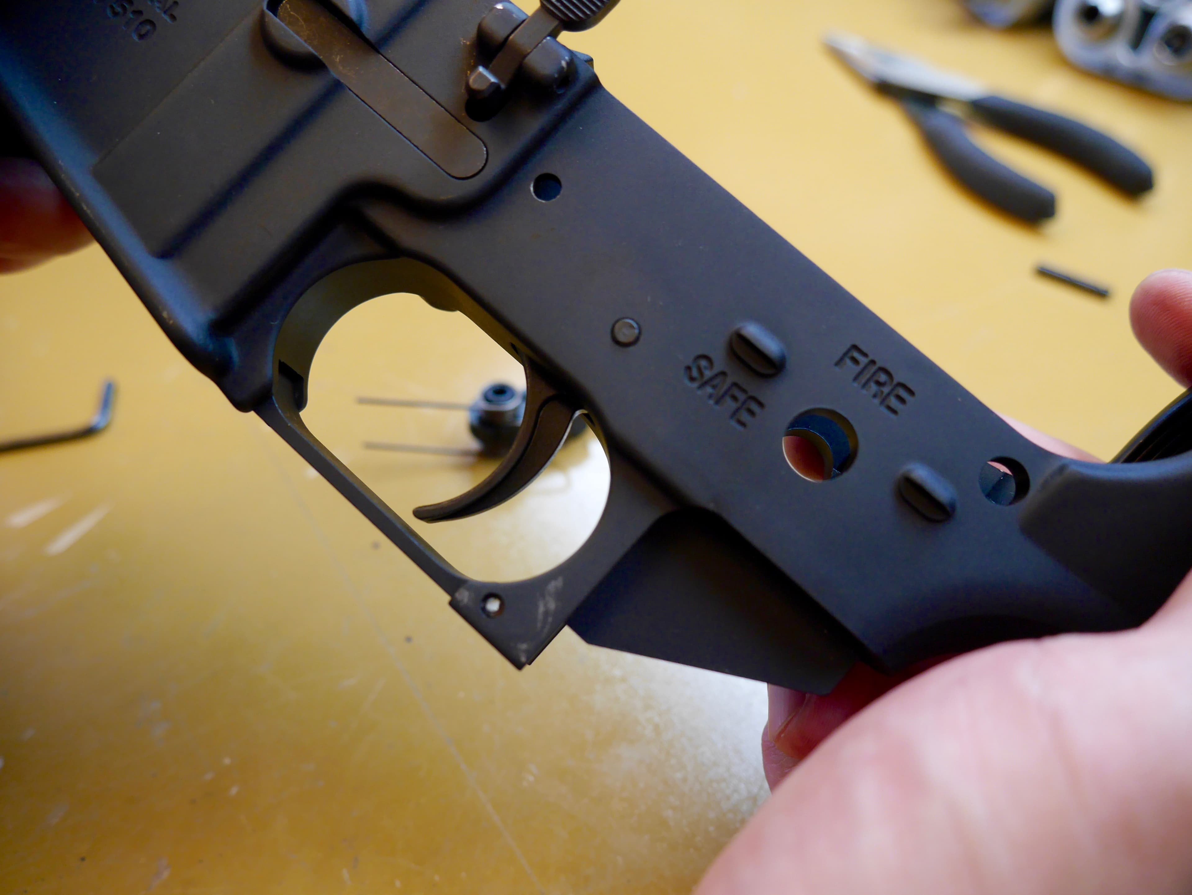 Installed First Trigger Pin