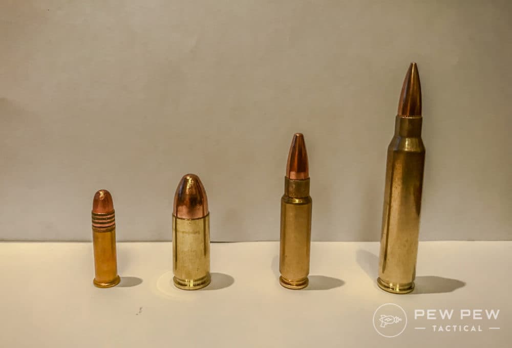 (L to R) 22LR, 9mm, Five-Seven, 5_56