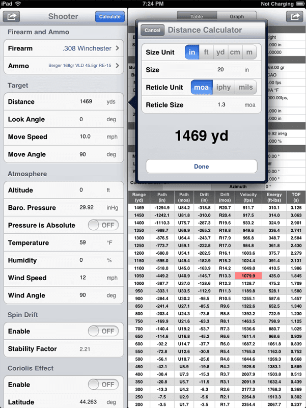 Shooter Ballistic App