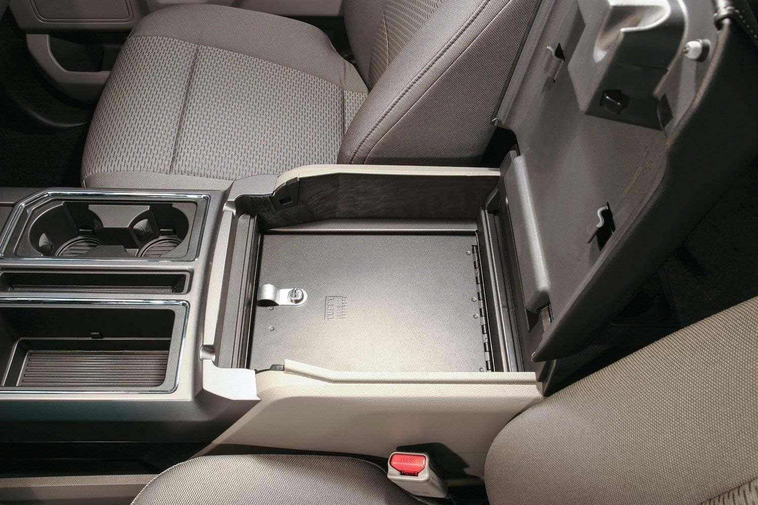 Console vault in a Ford F-150