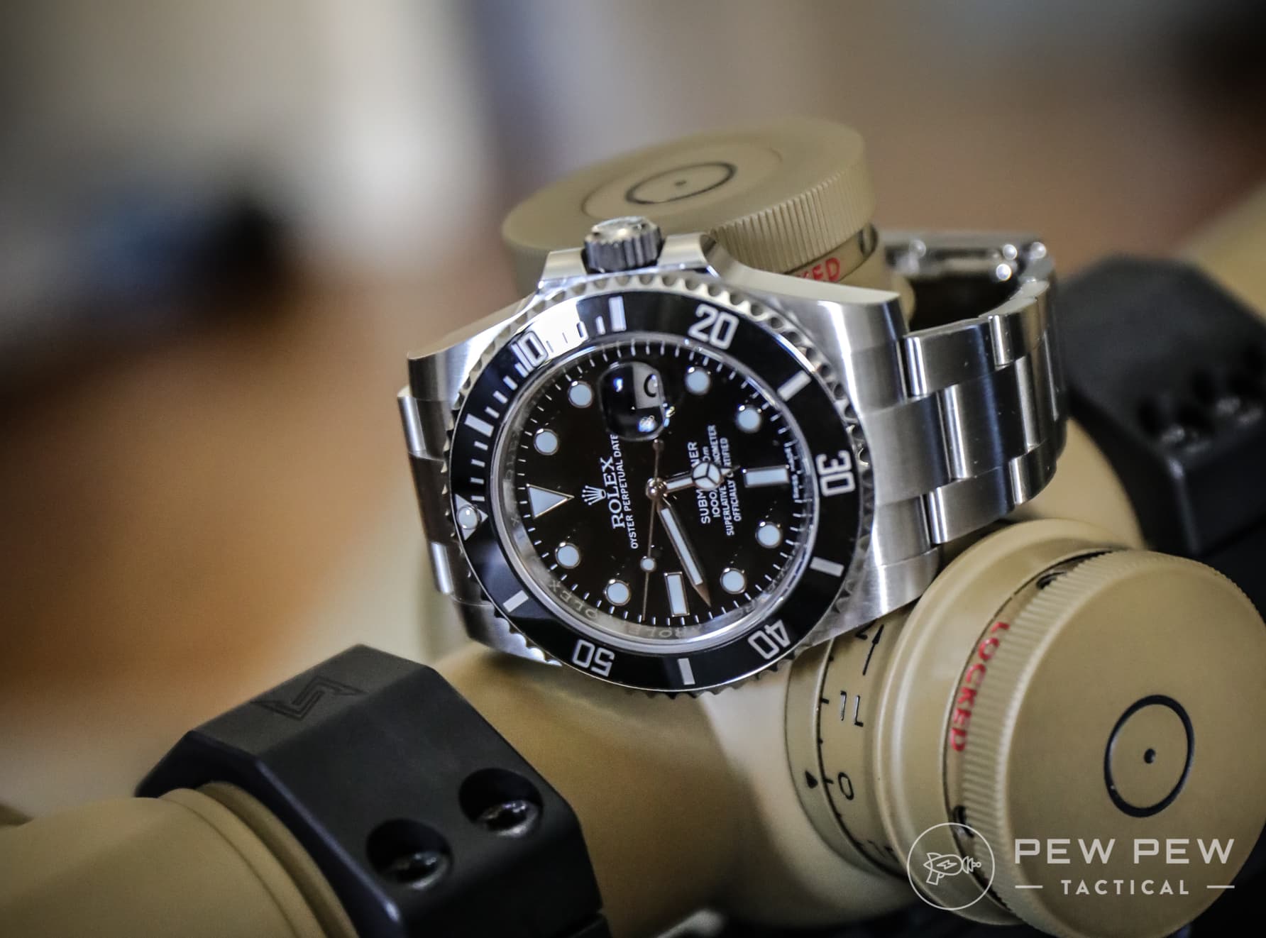 Rolex Submariner on Schmidt & Bender PMII