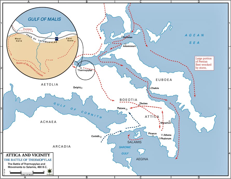 battle of Thermopylae map