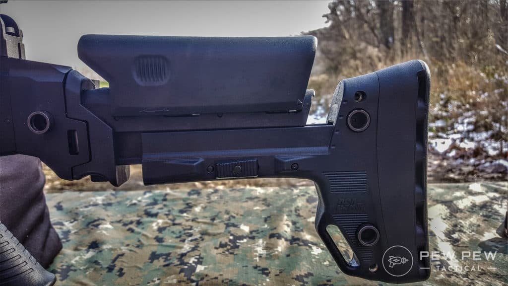 DSA FAL The DSA B.R.S. with riser extended for use with higher optic mount