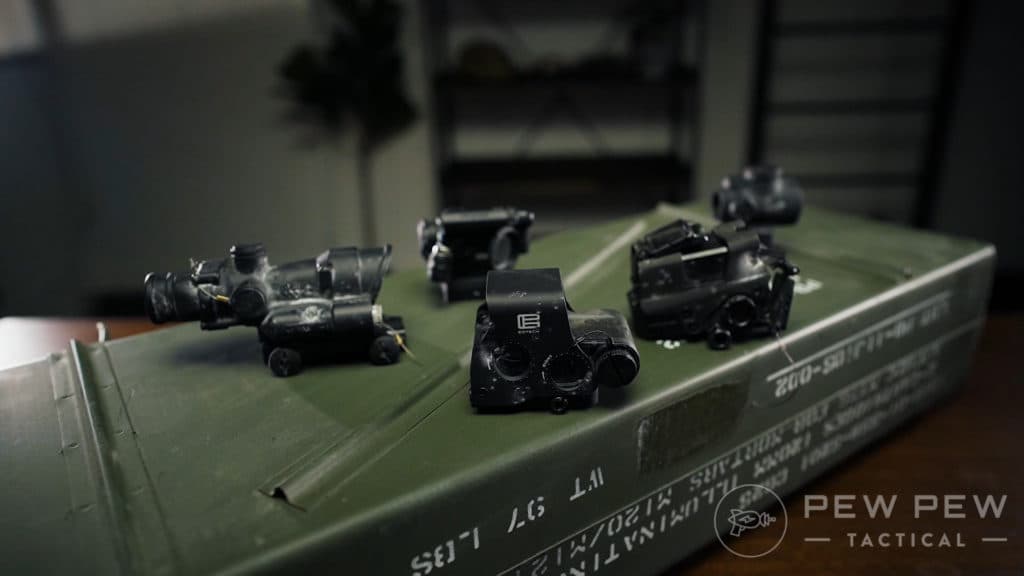 Group Shot of Destroyed Optics
