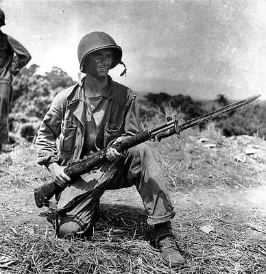 Marine in Guadalacanal with an M1 Garand