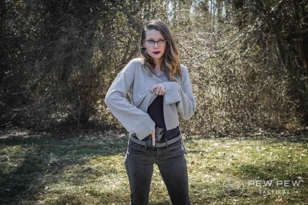 Womens Brands Armed in Style Waffle Knit