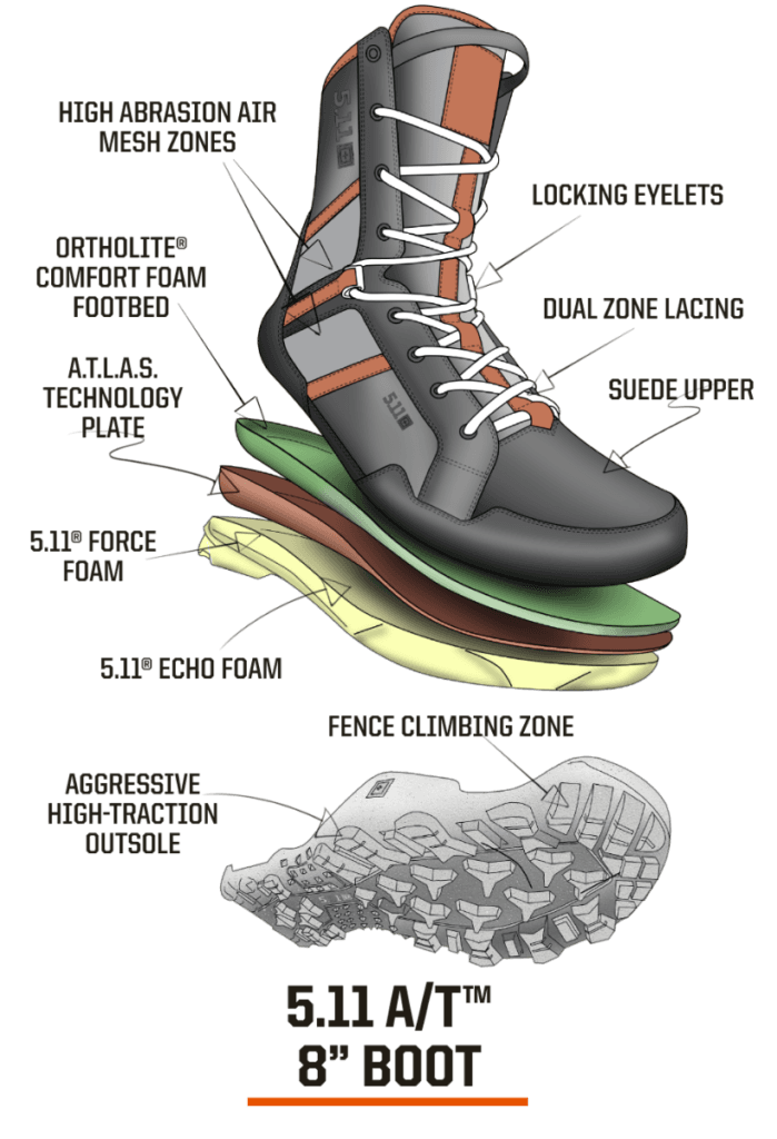 511 Tactical Non Zip Boot Details