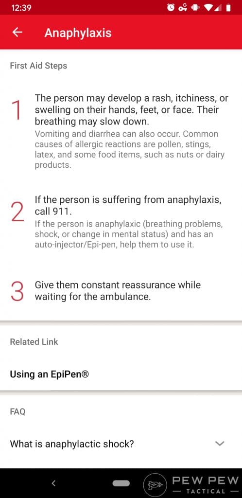 Red Cross Emergency App First Aid Directions