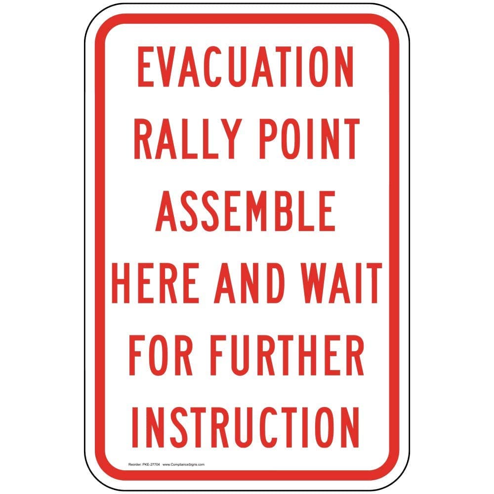 emergency evac rally point sign