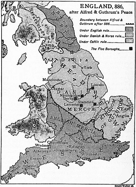 England, 886, after Alfred & Guthrum's Peace