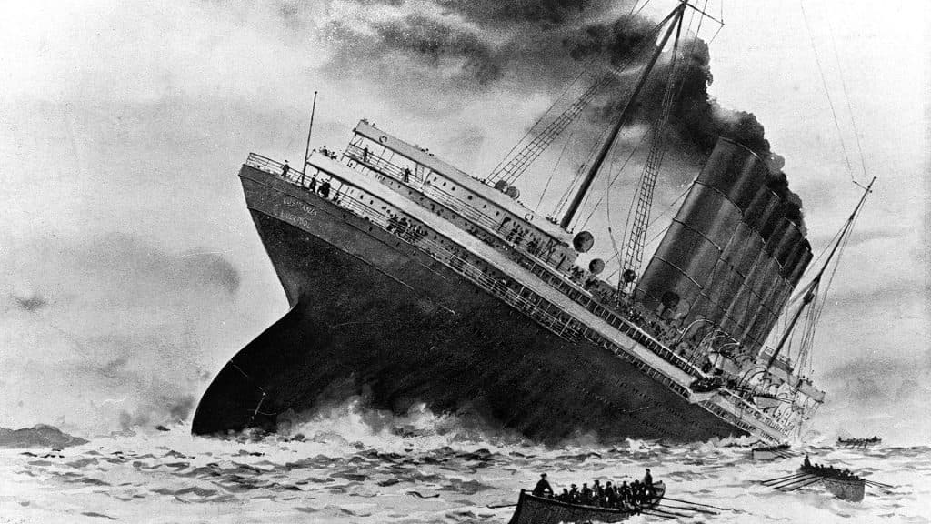 Post Thumbnail Image for post: A Picture from History: The Sinking of the Lusitania