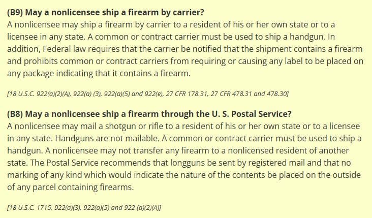 Firearms Shipping Regulations