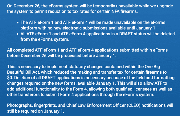 ATF eForm Log In Dec 2025