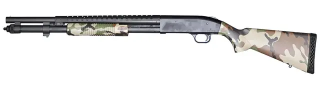Mossberg 590 12 GA Pump-Action Shotgun w/Heat Shield, Woodland Camo Stock - $379.99 (Free Shipping)