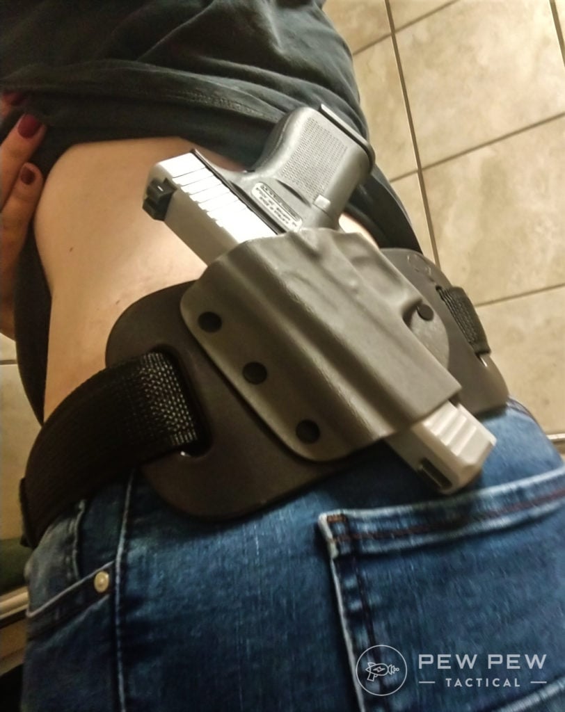 The Glock 48 two-tone went along with me on a cross-country move this summer. I’m in love. (Side note: this picture was taken at a rest stop during the move. I was carrying in different CrossBreed holsters the entire trip.)