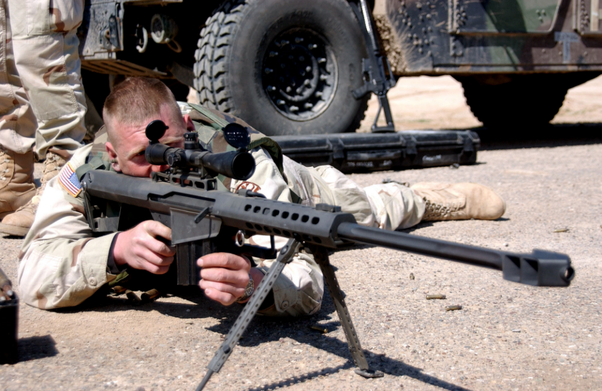 sniper with .50 cal